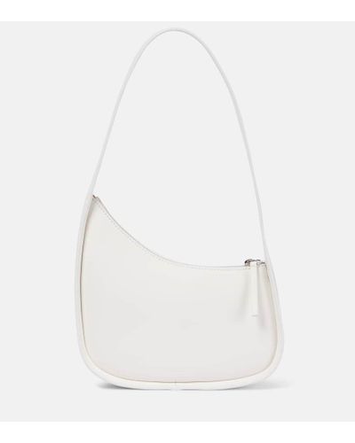 The Row Half Moon Leather Shoulder Bag - White