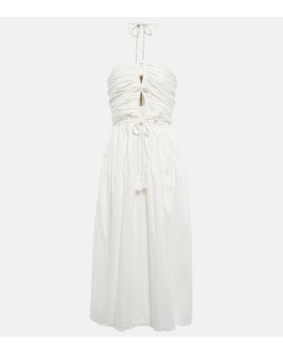 Ulla Johnson Emmaline Halterneck Cotton Poplin Midi Dress - White