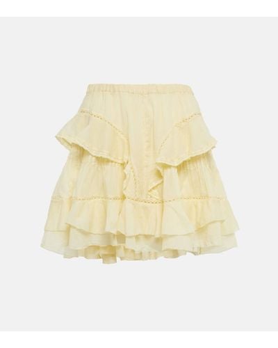 Isabel Marant Moana Ruffled Cotton Miniskirt - Natural