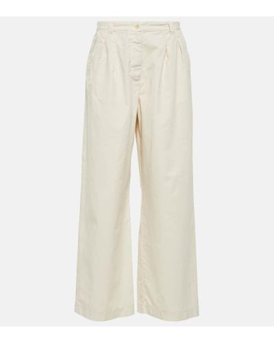 A.P.C. Wide-leg Cotton Pants - Natural