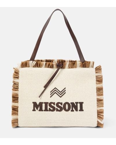 Missoni Shopper Medium mit Leder - Natur