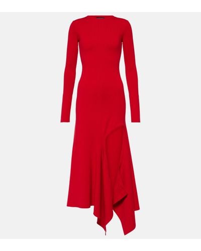 Y. Project Asymmetric Jersey Maxi Dress - Red