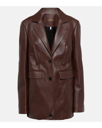 Loewe Blazer in pelle - Marrone