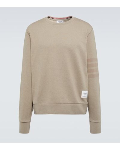 Thom Browne 4-bar Cotton Sweatshirt - Natural