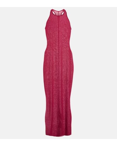 Rick Owens Printed Sheer Midi Dress - Red