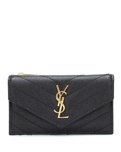 Saint Laurent Envelope Small Leather Wallet - Black
