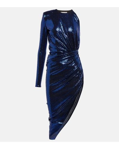 Alexandre Vauthier Embellished Asymmetric Minidress - Blue