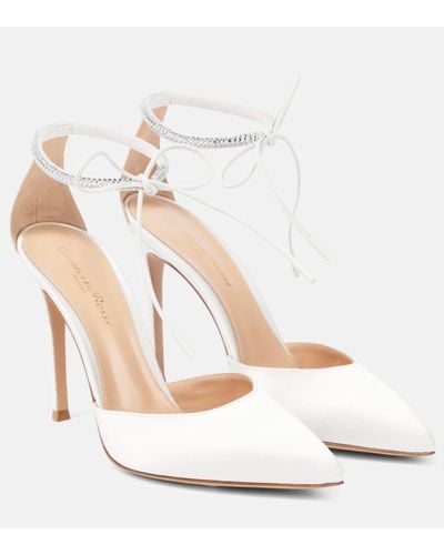 Gianvito Rossi Montecarlo D'orsay 105 Suede Court Shoes - White