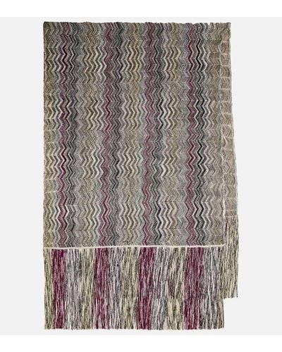 Missoni Bufanda de punto en zigzag con flecos - Multicolor