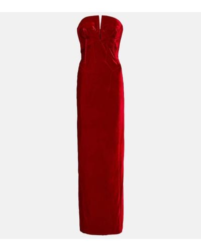 Tom Ford Vestido de fiesta largo de terciopelo - Rojo