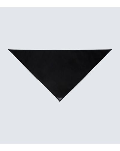 Prada Foulard Re-Nylon à plaque logo - Noir