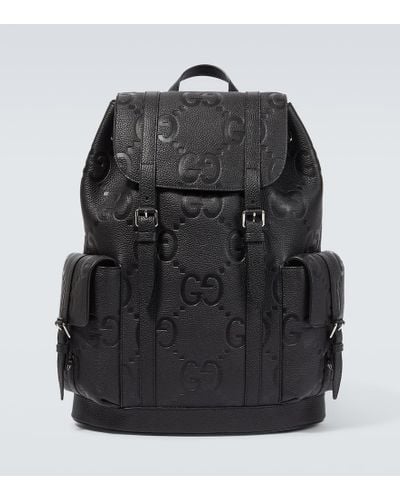 Gucci Jumbo GG Leather Backpack - Black