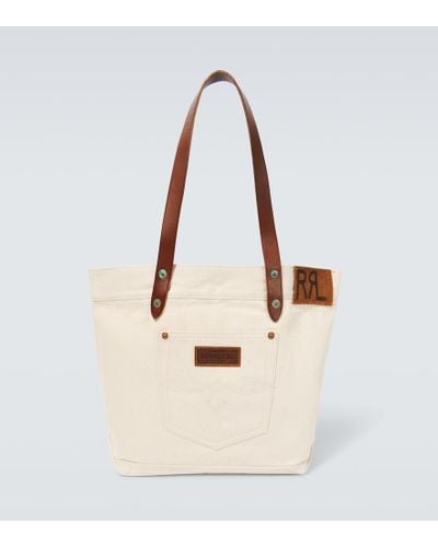 RRL Olsen Leather-trimmed Tote Bag - Natural