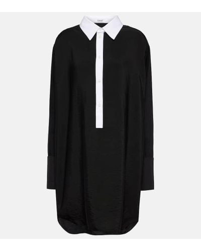 Loewe Vestido camisero de sarga - Negro