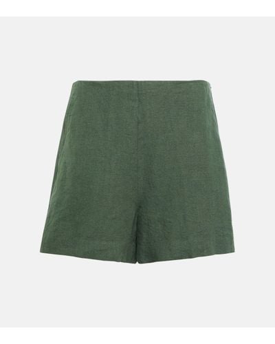 Polo Ralph Lauren Linen High-rise Shorts - Green