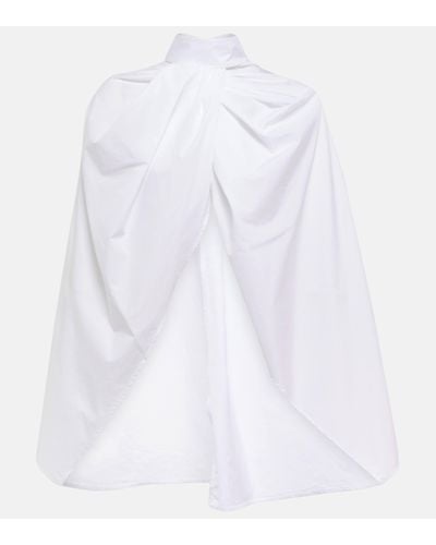 The Row Aleida Cotton Cape Shirt - White