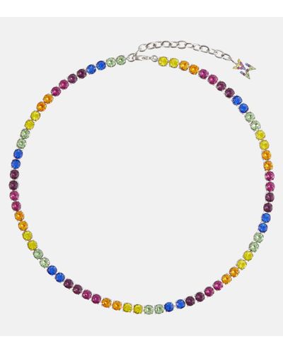 AMINA MUADDI Collar Tennis adornado con cristales - Metálico