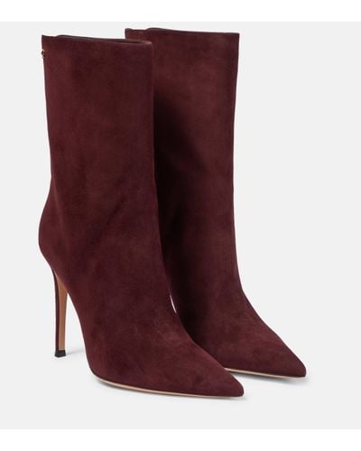 Gianvito Rossi Bottes Reus en daim - Rouge