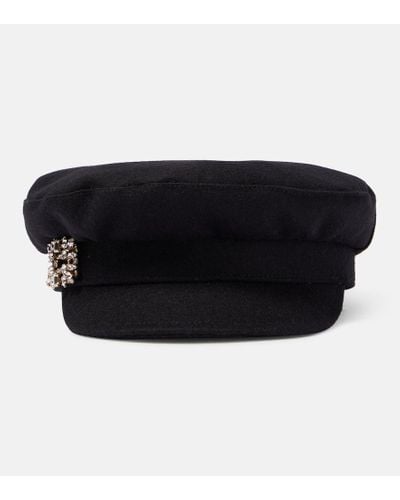 Roger Vivier Embellished Wool-blend Hat - Black