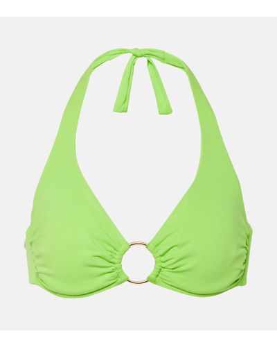 Melissa Odabash Brussels Halterneck Bikini Top - Green