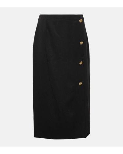 Nina Ricci Wool Midi Pencil Skirt - Black