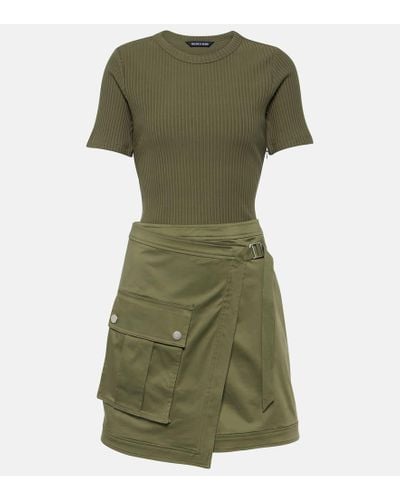 Veronica Beard Asymmetric Cotton-blend Miniskirt - Green