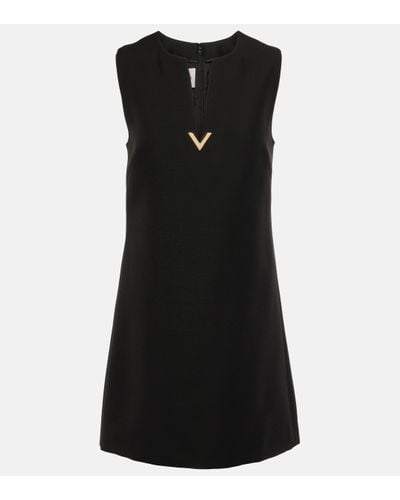 Valentino Robe VGold en Crepe Couture - Noir