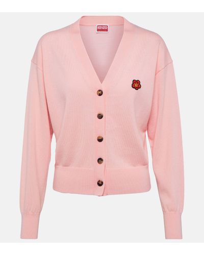 KENZO Boke Flower Wool Cardigan - Pink