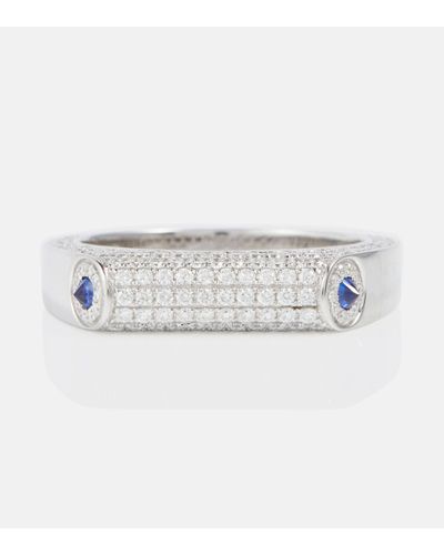 Rainbow K Grace 14kt Gold Ring With Diamonds And Sapphires - White