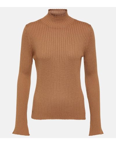Moncler Logo-patch Knitted Sweater - Brown