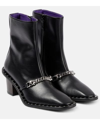 Stella McCartney Falabella Faux Leather Ankle Boots - Black