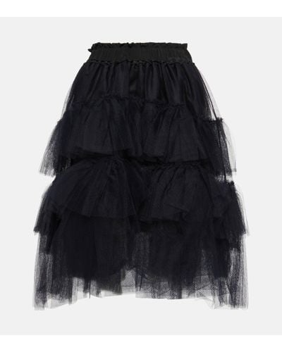 Simone Rocha Mini-jupe en tulle - Noir