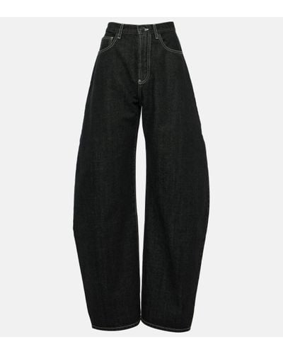 Alaïa Jean ample a taille haute - Noir