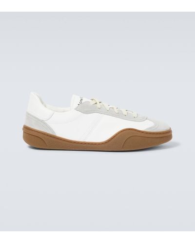 Acne Studios Suede-trimmed Leather Trainers - White