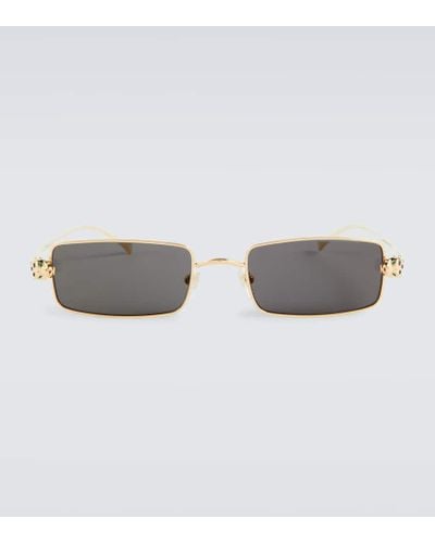Cartier Gafas de sol rectangulares adornadas - Gris
