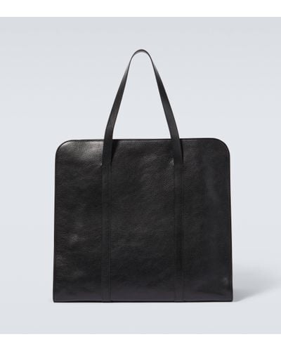 The Row Ben Leather Tote Bag - Black