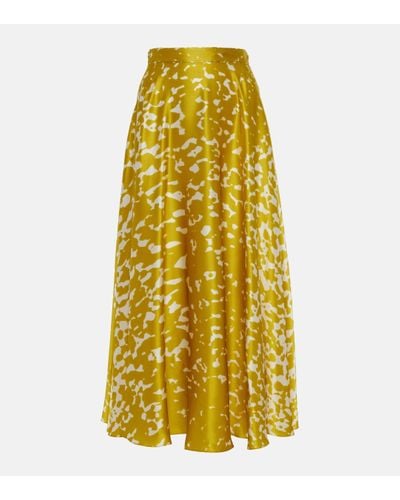 ROKSANDA Ameera Printed Silk Maxi Skirt - Yellow