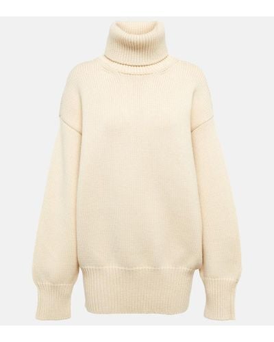 The Row Ludo Turtleneck Wool-blend Sweater - Natural