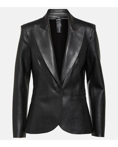 Norma Kamali Faux Leather Blazer - Black