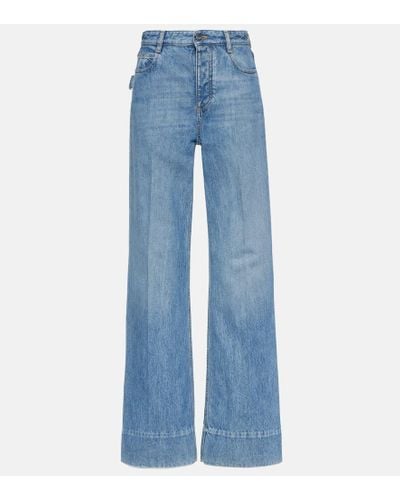 Bottega Veneta Mid-Rise Wide-Leg Jeans - Blau