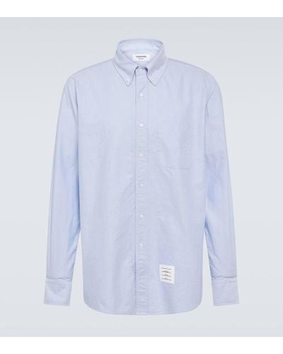 Thom Browne Cotton Oxford Shirt - Blue