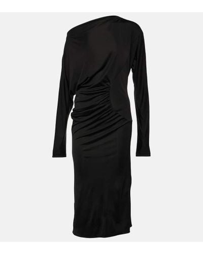 Khaite Oron Ruched Jersey Maxi Dress - Black