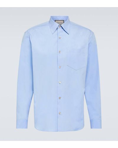 Gucci Hemd aus Baumwollpopeline - Blau