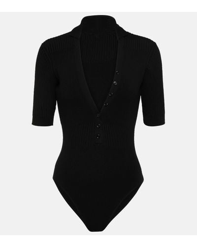 Jacquemus Le Body Yauco Ribbed-knit Bodysuit - Black