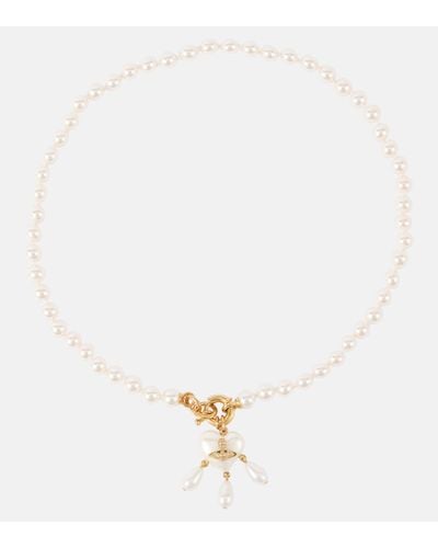 Vivienne Westwood Sheryl Faux Pearl Gold-plated Necklace - White