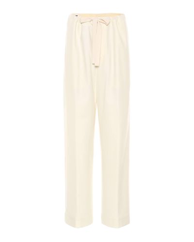 Jil Sander Twill Wool-blend Wide-leg Trousers - White