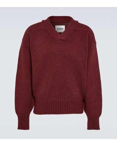 Jil Sander Pullover in cotone e lana - Rosso