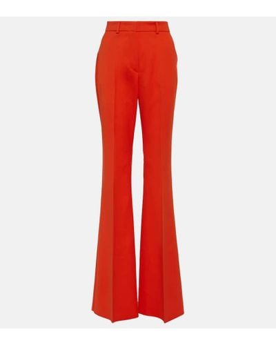 Sportmax Lory Cotton-blend Wide-leg Pants - Red