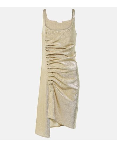 Rabanne Vestido corto de Lurex® fruncido - Neutro