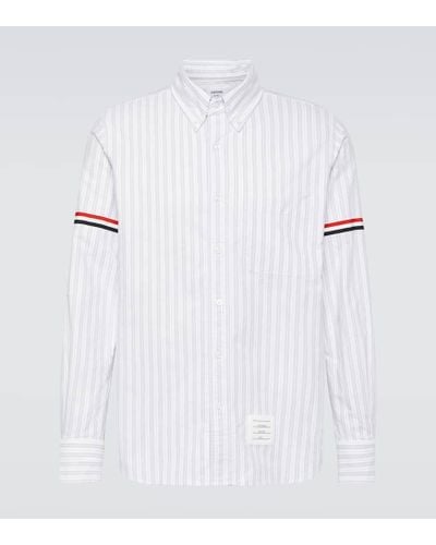 Thom Browne Hemd RWB Stripe aus Baumwolle - Weiß